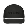 GolfPass Golf Rope Hat front view showing structured crown and braided rope detail