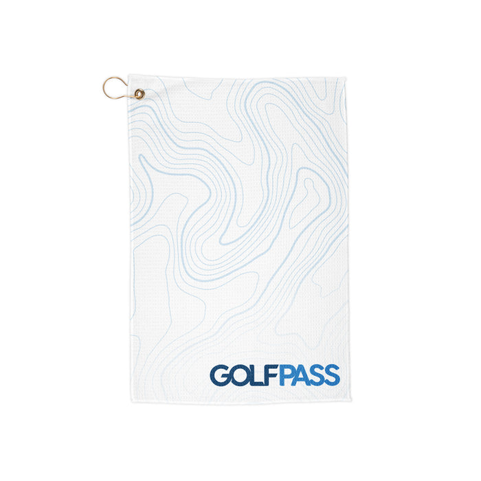 GolfPass Golf Towel Logo featuring soft microfiber and hanging grommet