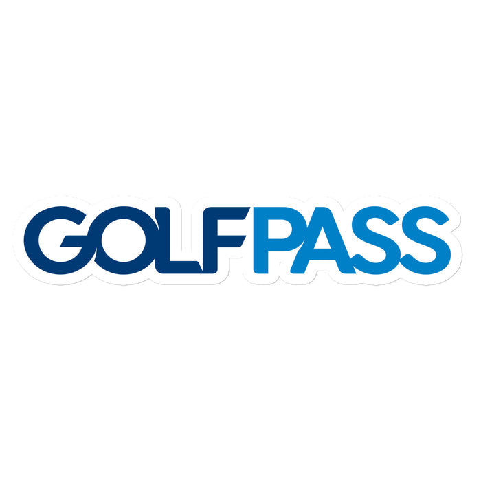 GolfPass Sticker Logo displayed on a high opacity vinyl finish