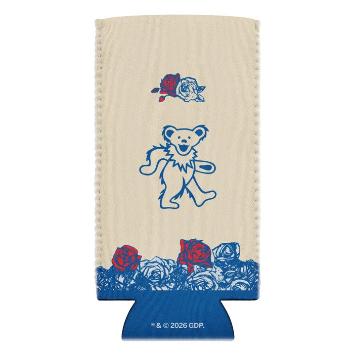 Lightweight neoprene drink cooler with Grateful Dead design