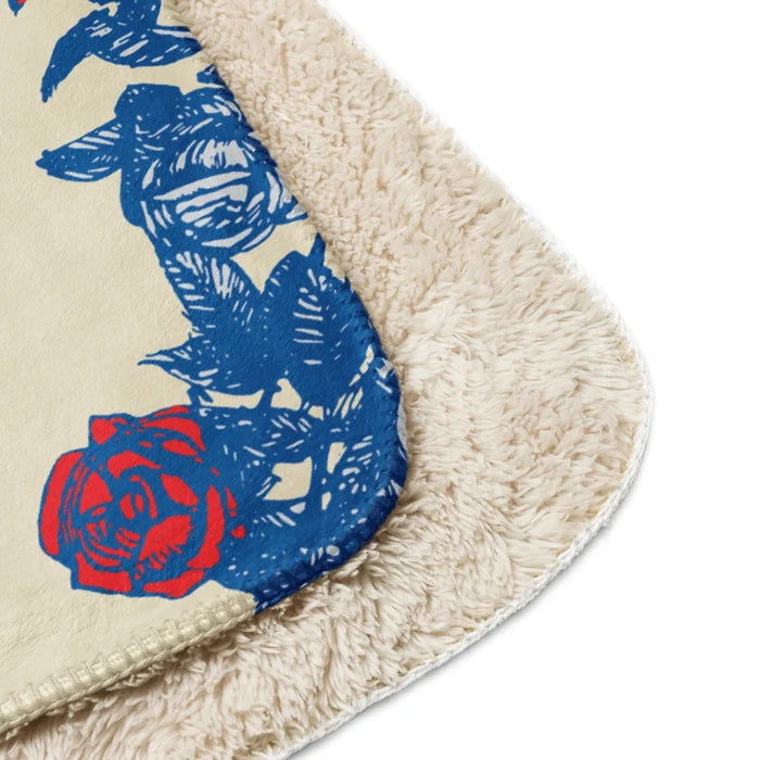 Grateful Dead Giants Stadium Sherpa Blanket close-up of ultra-soft sherpa backing