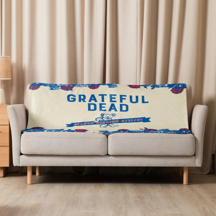Grateful Dead Giants Stadium Sherpa Blanket flat lay view