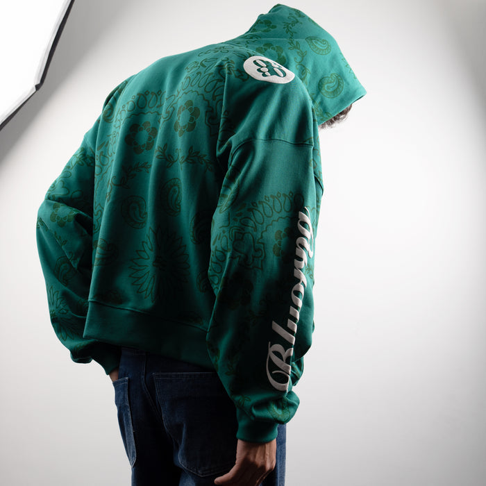 Green Paisley Hoodie