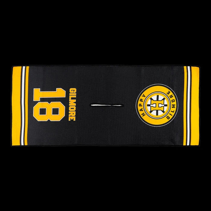 Happy Gilmore 18 Golf Towel front view showing movie-inspired branding