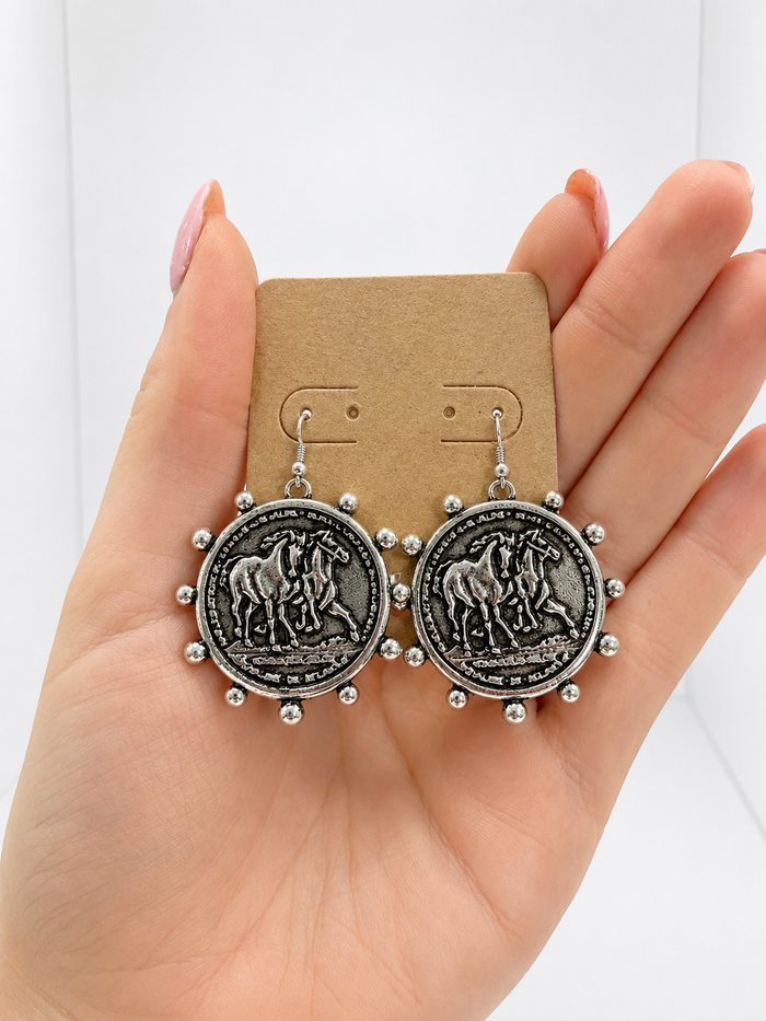 Horse Coin Earrings