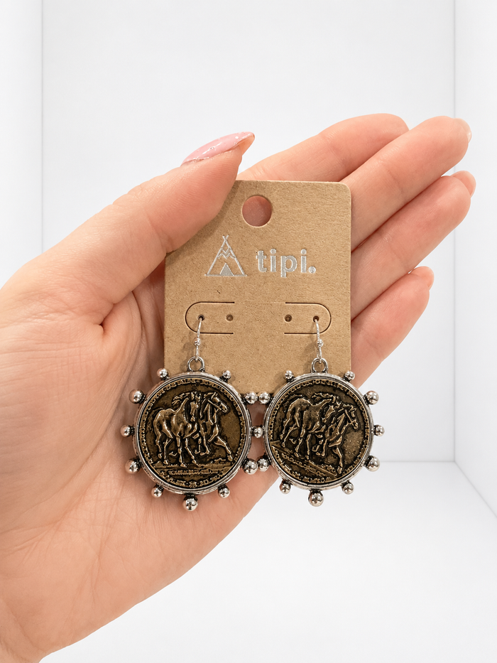 Horse Coin Earrings