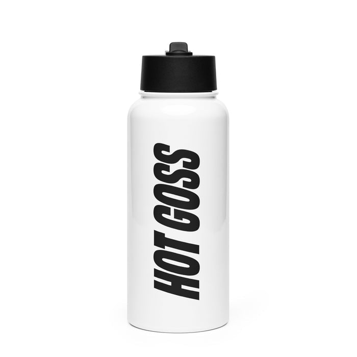 Hot Goss Water Bottle front view showing logo and glossy finish