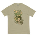 Khaki How To Train Your Dragon t-shirt front view featuring the graphic chest design