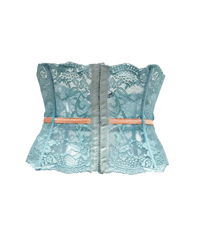 Humantay Vintage Turquoise Lace Garter Belt