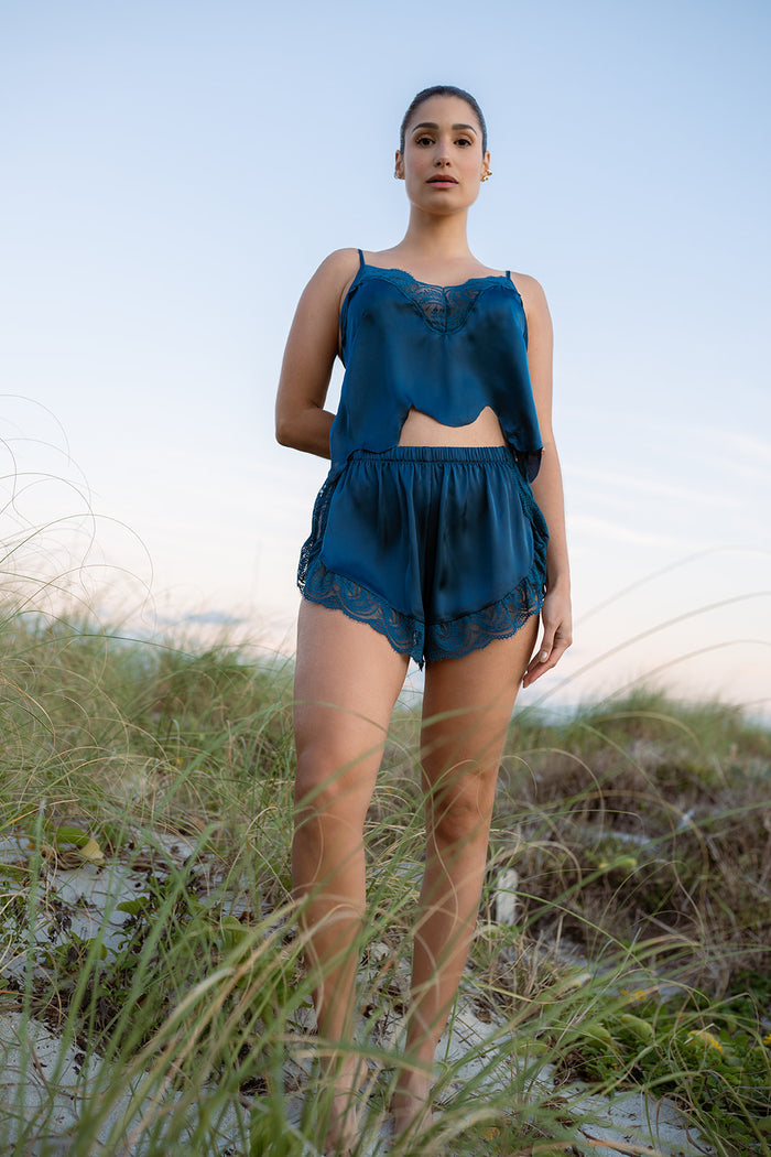 Hydros Satin and Lace Babydoll Set