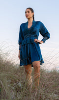 Hydros Satin and Lace Bishop Sleeve Robe