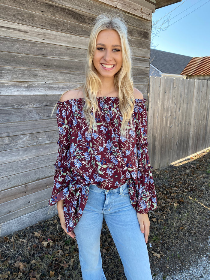 Maroon Bluebonnet Blouse
