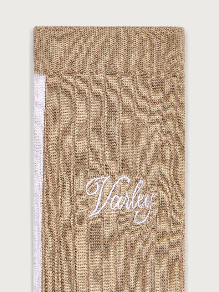 Light Taupe|Ivan Light Rib Sock in Taupe Egret, a soft light rib knit sock.