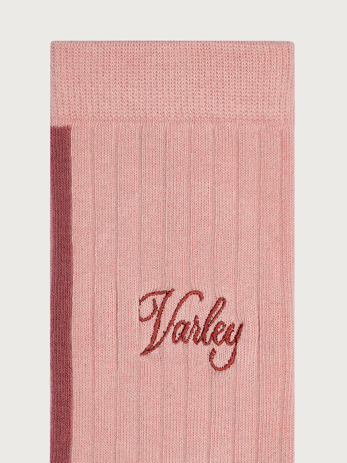 Pale Mauve|Varley Ivan Light Rib Sock in Pale Mauve, a soft rib-knit sock with subtle texture and a comfortable fit.