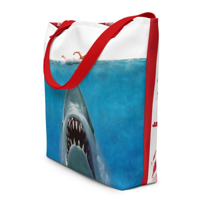 Interior view of the Jaws beach bag showing the spacious compartment and large inside pocket