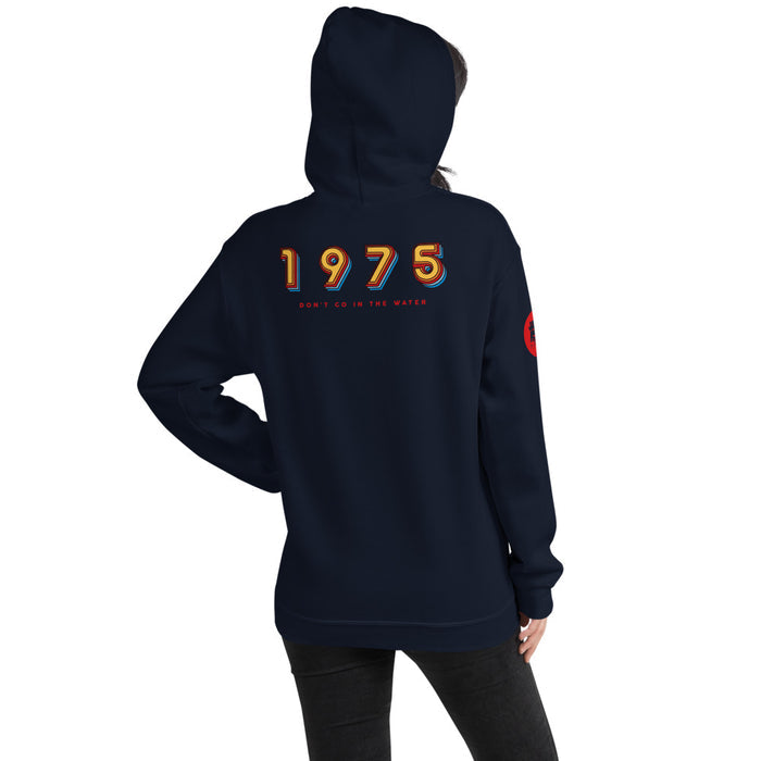 Close-up of the soft cotton-blend fabric texture and hoodie drawstring detail
