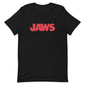 Jaws Logo T-Shirt in black featuring the iconic movie logo centered on the chest