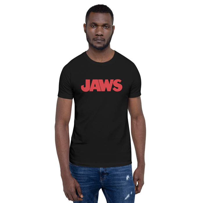 Jaws Logo T-Shirt in light blue variant showing the front chest graphic