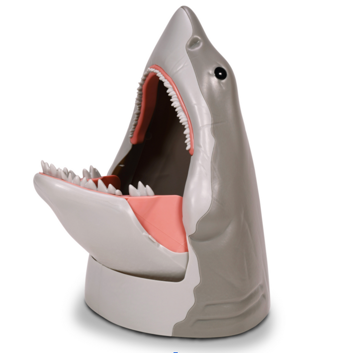 Jaws collectible popcorn bucket viewed from the front