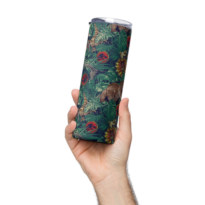 Top-down view of the tumbler lid and included straw
