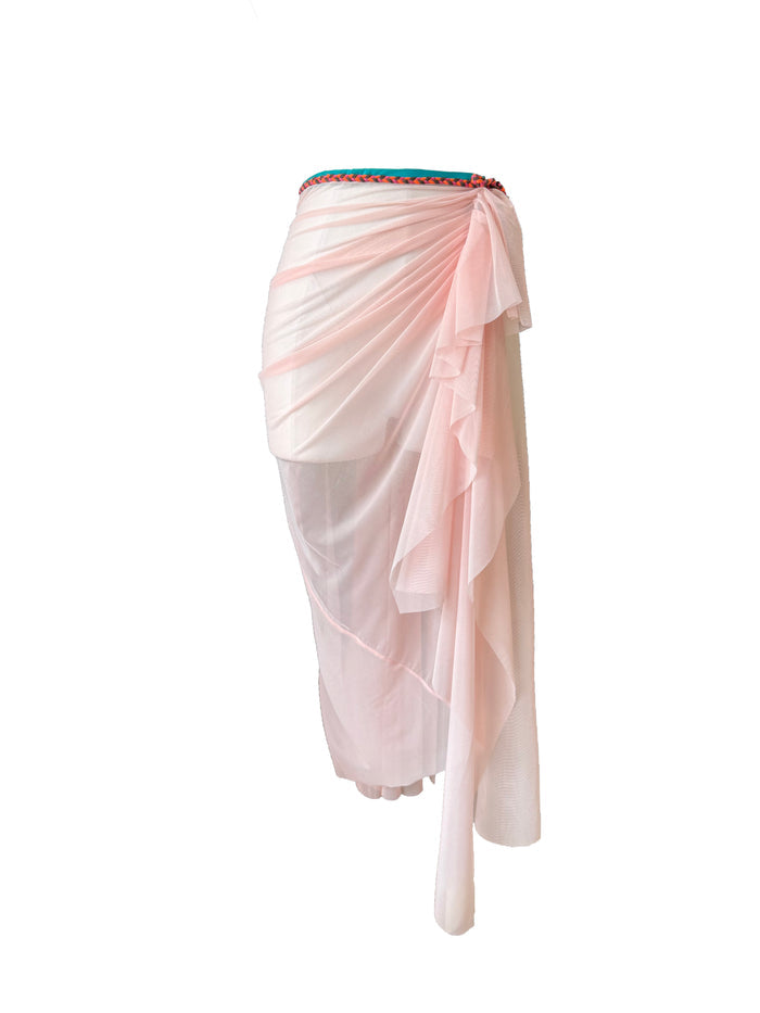 Kaleidoscope Sheer Mesh Sarong Skirt