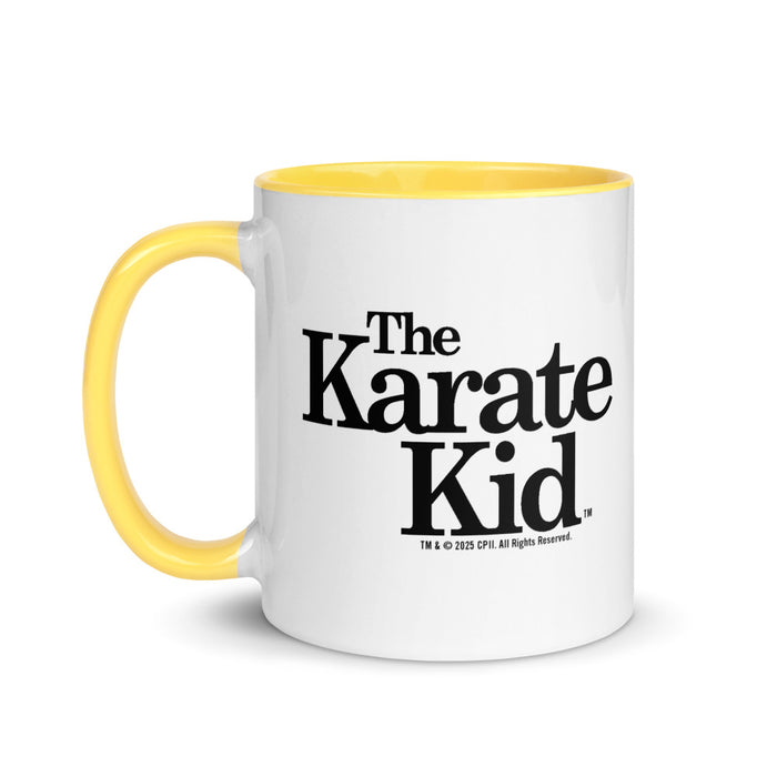 The Karate Kid mug shown from above highlighting the colored interior and rim