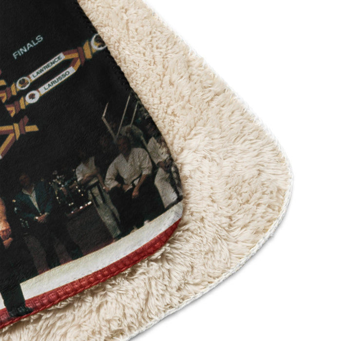 Close-up of the character artwork printed on the front of the blanket