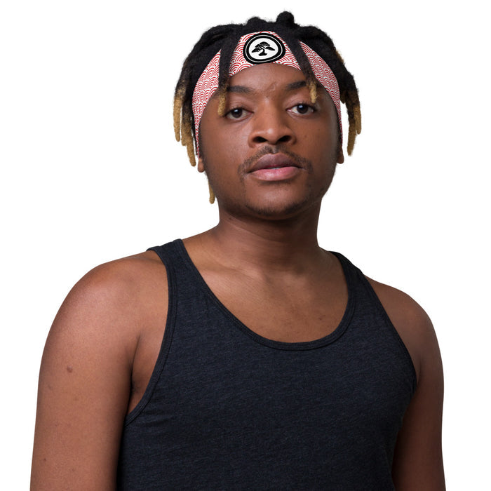 Side view of the Karate Kid Legends headband showcasing its 4-way stretch material