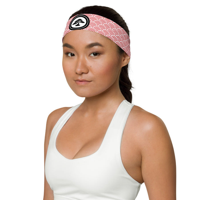 Karate Kid headband folded neatly to display the fabric construction