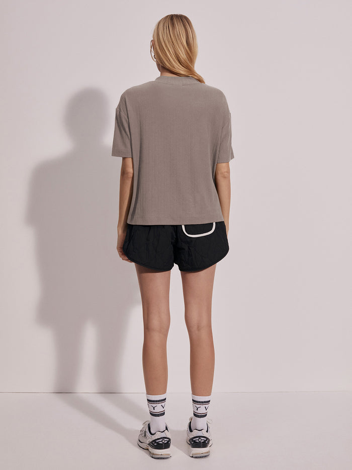 Kasey Mock Placket Rib Tee