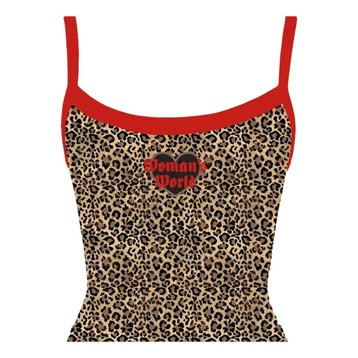 Katy Perry The Lifetimes Tour Woman's World Leopard Print Tank Top front view