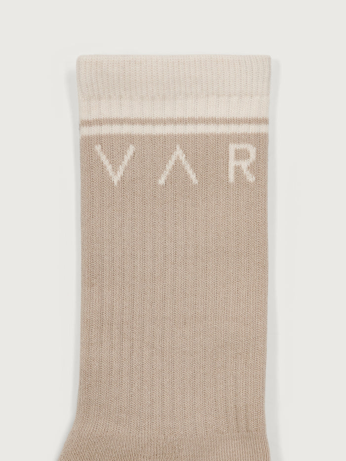 Neutral|Kendrick Grip Sock Neutral, close-up product shot highlighting knit texture and subtle branding.