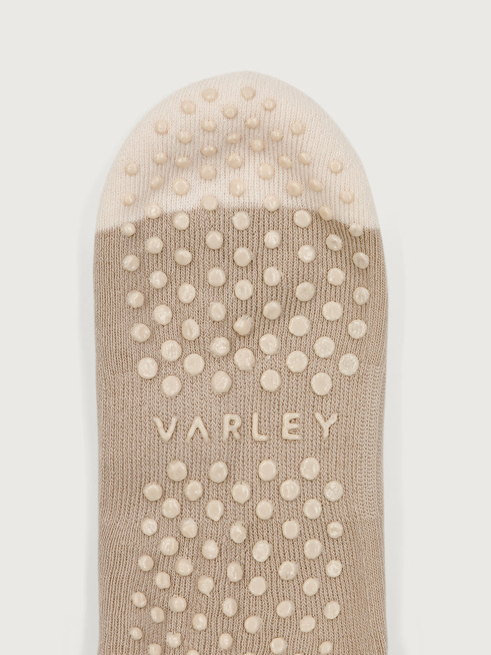 Neutral|Kendrick Grip Sock Neutral, product shot of an ankle-length sock with grip texture for traction.