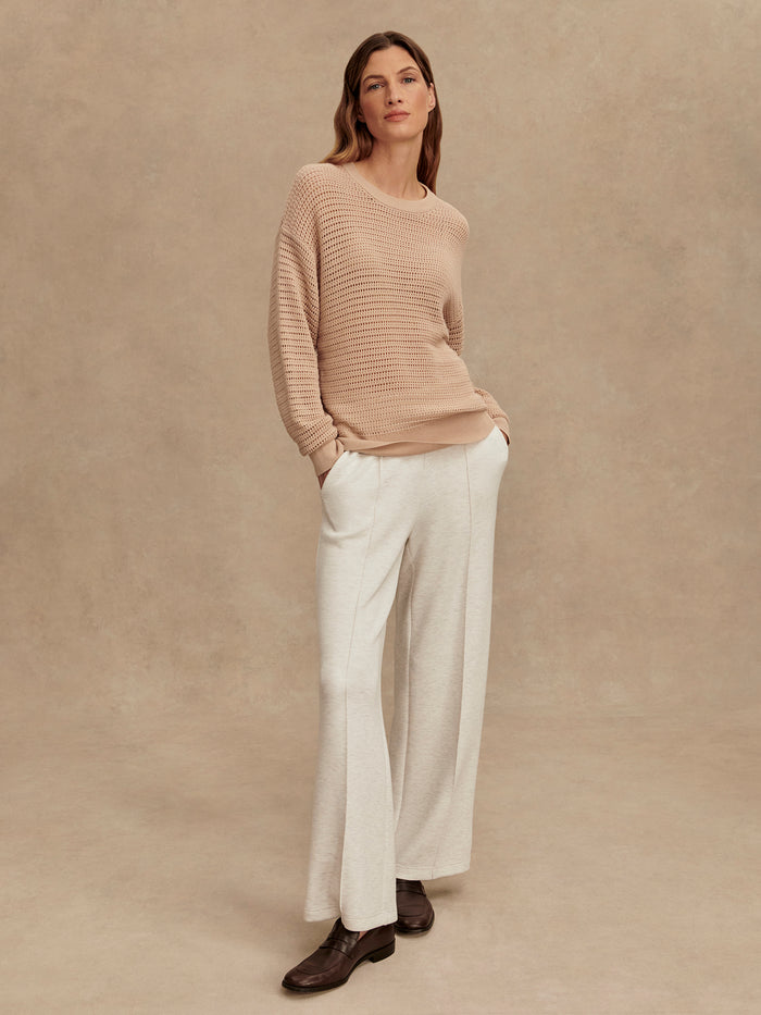 |Front-facing view of the Kershaw Sweater Moonlight, a knit pullover in Moonlight color.