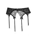 Kyoto Black Chantilly Lace Garter Belt - Carol Coelho Intimates