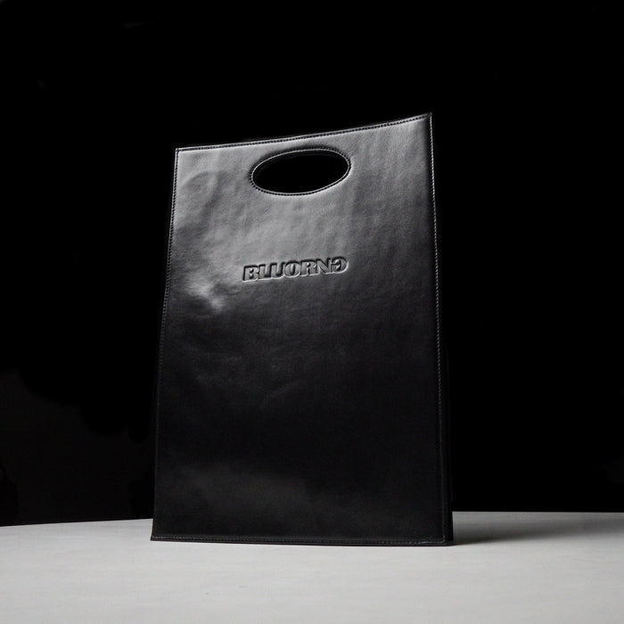 Leather Shopping Bag (Black) - Bluorng