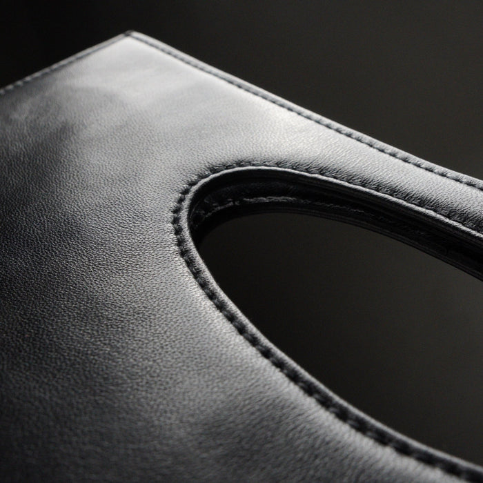 Leather Shopping Bag (Black) - Bluorng