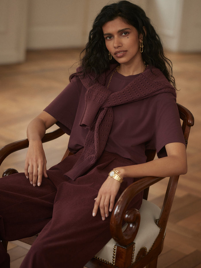 Sassafras|Front view of the Leighton Boyfriend Tee in Sassafras Hero, a relaxed-fit short-sleeve tee.