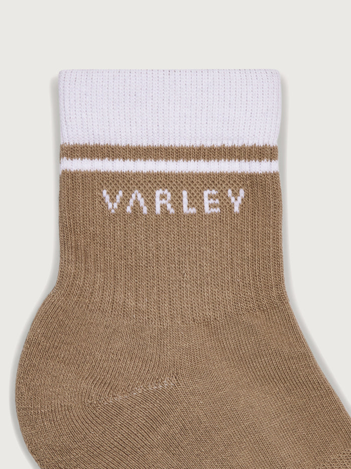 Desert Taupe|Lenni Half Crew Sock Desert Taupe, a soft half-crew sock in warm taupe color, product shot.