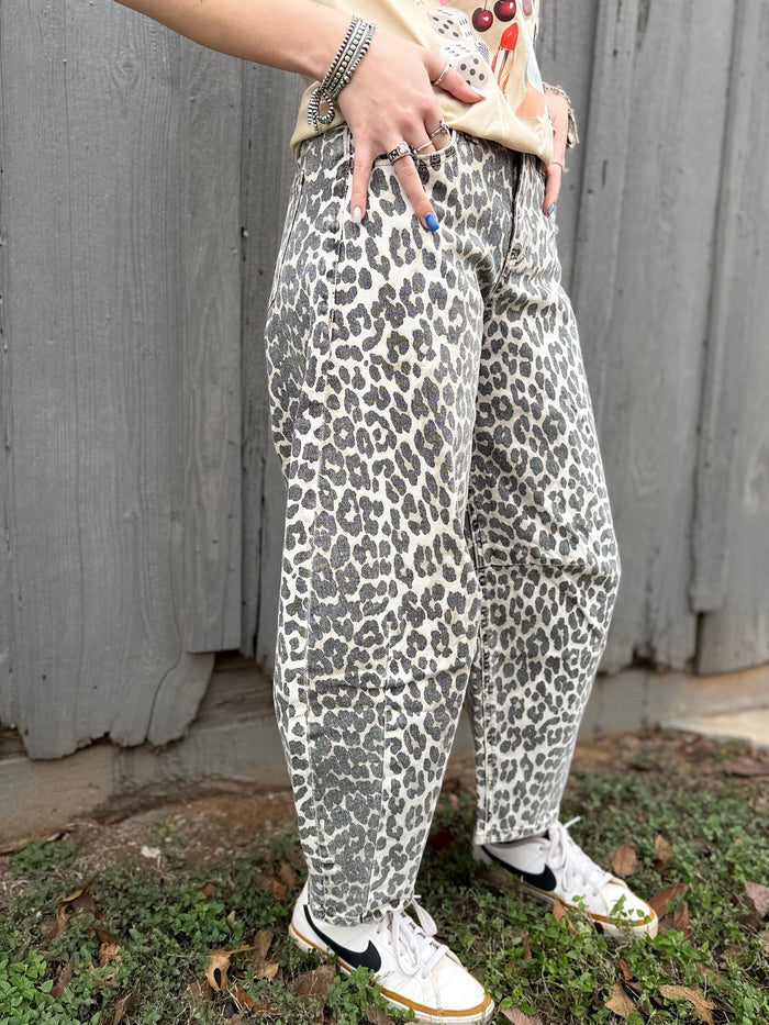 Leopard Barrel Jeans