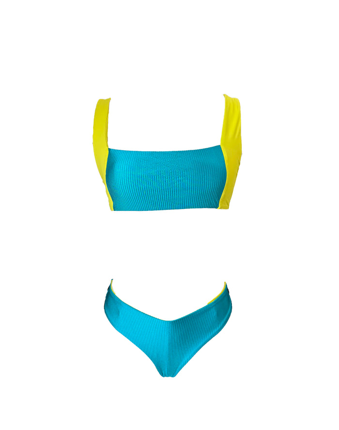 Levadas Bicolor Square Neck Bikini Top