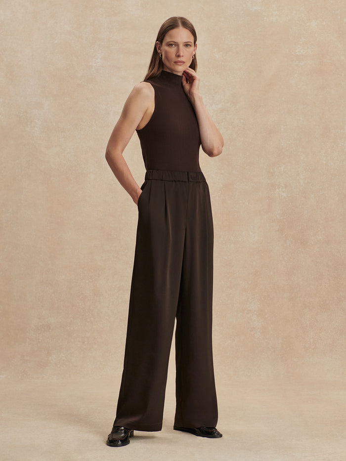 Arabica|Bryden 2.0 Wide Leg Arabica pants in coffee-brown, relaxed fit with a high-rise waist and a wide-leg silhouette.
