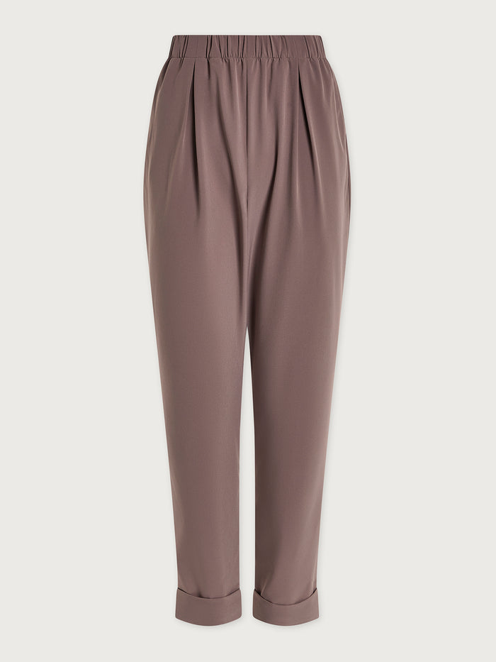 Antler|Product shot of the Alana Slim Tapered Cuff Pant in Antler, size 29, featuring a slim tapered leg and ankle cuff.