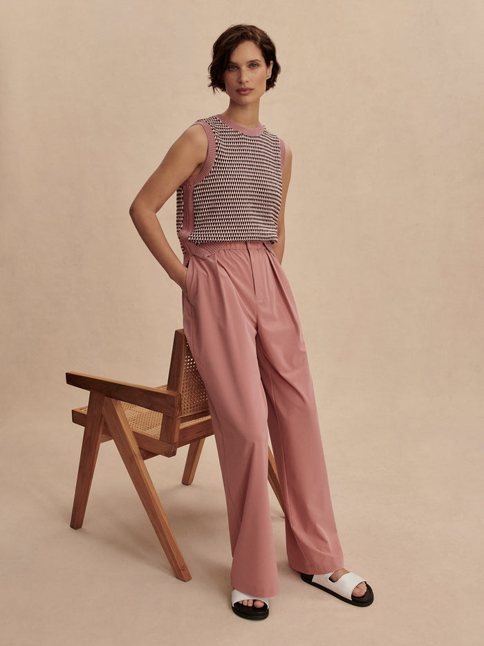 Ash Rose|KAYSON WIDE LEG 29.5 ASH ROSE 089 pants in ash rose with a wide-leg silhouette.