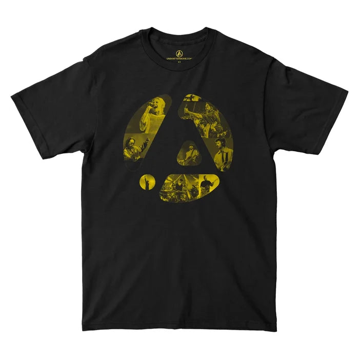 Linkin Park UNSHATTER Concert Film T-Shirt front view featuring exclusive graphic print on black cotton