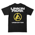 Linkin Park UNSHATTER Concert Film T-Shirt close-up of design and mid-weight fabric detail