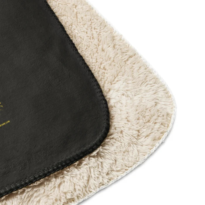 Close up of the ultra soft sherpa fabric texture on the Linkin Park throw blanket