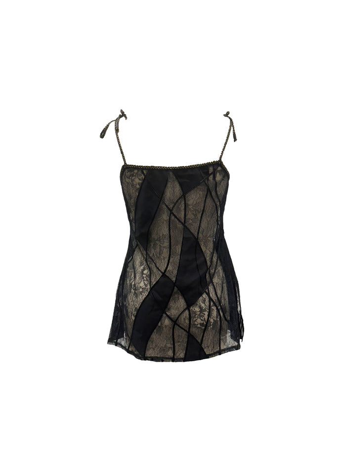 Lithos Black Embroidered Tunic