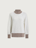 Ivory Marl/ Taupe Marl|Front view of the Loxley Raglan Boyfriend Sweat in Ivory Marl with Taupe Marl accents, featuring a relaxed fit and raglan sleeves.