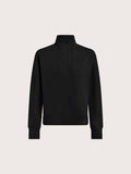 Black|Front-facing Marissa Half Zip Midlayer in Black, a half-zip top with a stand-up collar.